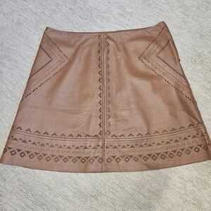 WHBM Elegant Cut Out  Brown Mini  Skirt